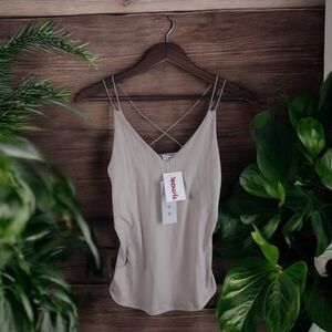 🌿 Gaze Elegant Cream Spaghetti Strap Top Size Small